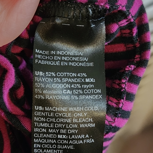 Chico’s Pink and black striped long sleeve shirt size 3 (16/18) - Picture 7 of 8